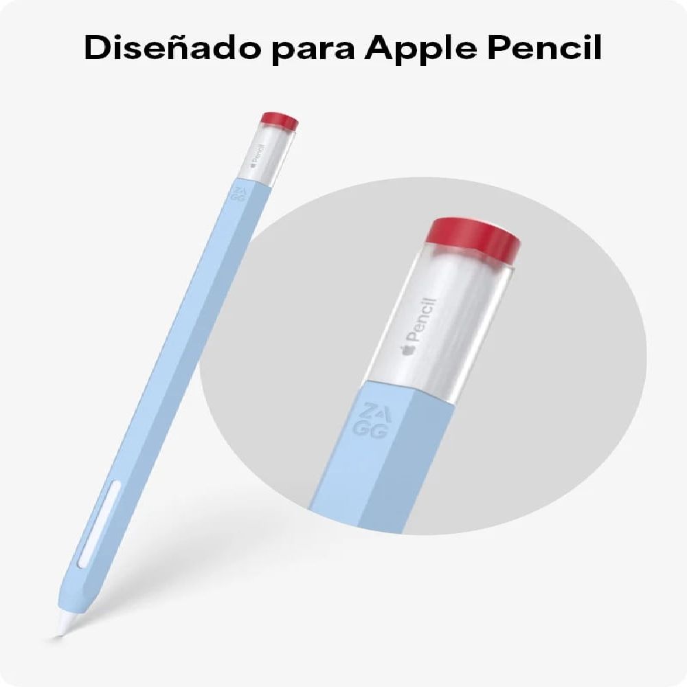 Imagen 2 del producto Funda de silicona Zagg Pencil Silicone Skin para Apple Pencil, diseño ergonómico, protección contra desgaste, azul